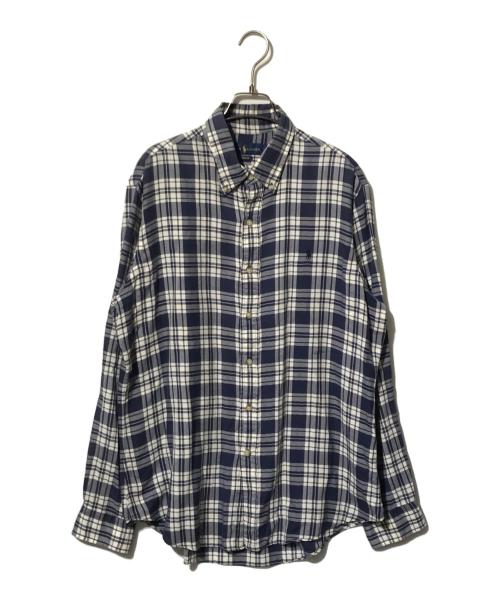 POLO RALPH LAUREN（ポロ・ラルフローレン）POLO RALPH LAUREN (ポロ・ラルフローレン) 長袖シャツ ブルー×ホワイト サイズ:ｌの古着・服飾アイテム
