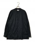 CAHLUMNカウラム）の古着「Broadcloth Band Collar Shirt」｜ネイビー