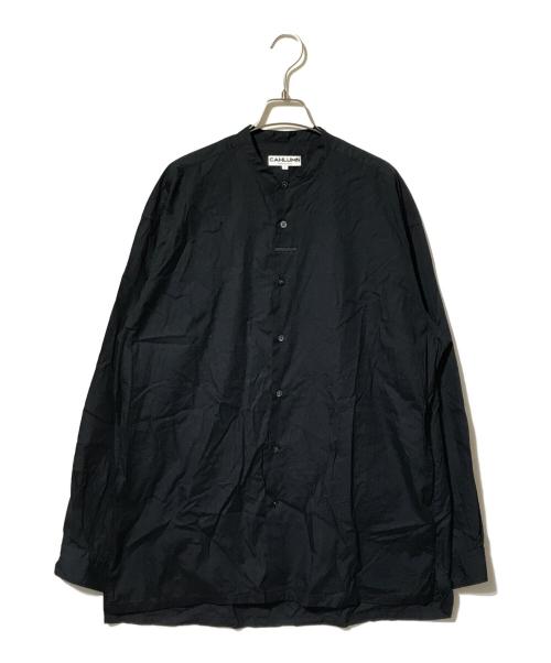 CAHLUMN（カウラム）CAHLUMN (カウラム) Broadcloth Band Collar Shirt ネイビー サイズ:Lの古着・服飾アイテム