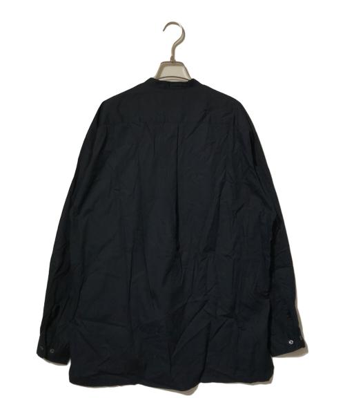 CAHLUMN（カウラム）CAHLUMN (カウラム) Broadcloth Band Collar Shirt ネイビー サイズ:Lの古着・服飾アイテム