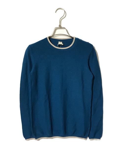 HERMES（エルメス）HERMES (エルメス) セリエボタンクルーネックニット ブルー サイズ:36の古着・服飾アイテム