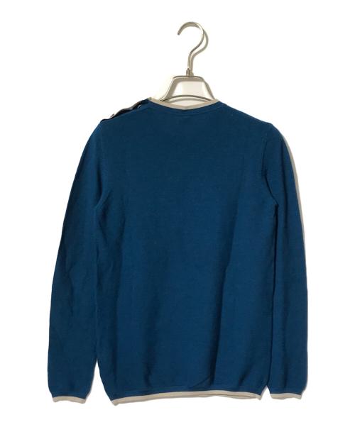 HERMES（エルメス）HERMES (エルメス) セリエボタンクルーネックニット ブルー サイズ:36の古着・服飾アイテム