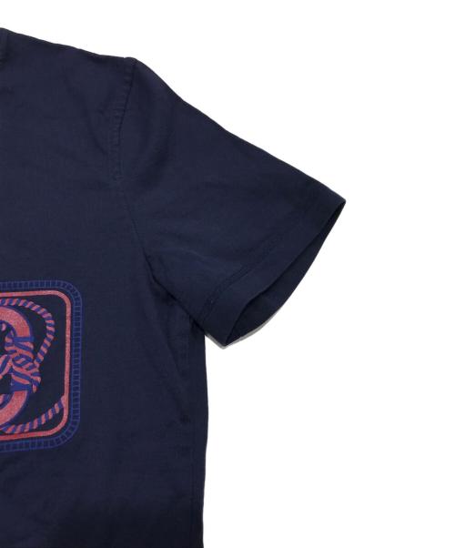 HERMES（エルメス）HERMES (エルメス) CANOE/CARTOUCHE Tシャツ ネイビー サイズ:38の古着・服飾アイテム