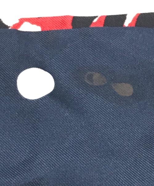 LOUIS VUITTON（ルイ ヴィトン）LOUIS VUITTON (ルイ ヴィトン) ドットレオパードシルクスカーフ レッド×ネイビーの古着・服飾アイテム