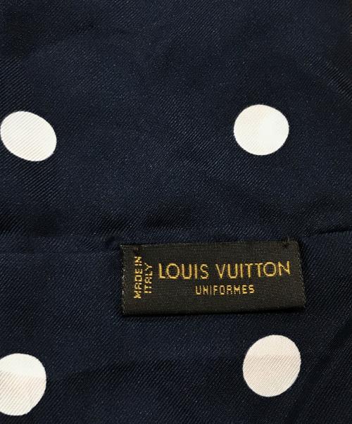 LOUIS VUITTON（ルイ ヴィトン）LOUIS VUITTON (ルイ ヴィトン) ドットレオパードシルクスカーフ レッド×ネイビーの古着・服飾アイテム