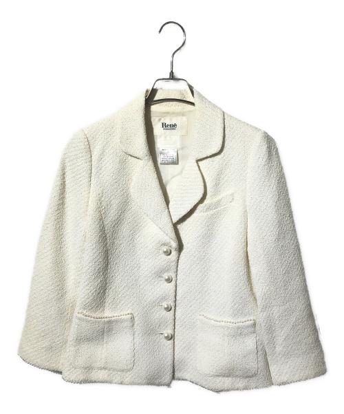 Rene（ルネ）Rene (ルネ) ツイードセットアップワンピース ホワイト サイズ:SIZE 38の古着・服飾アイテム