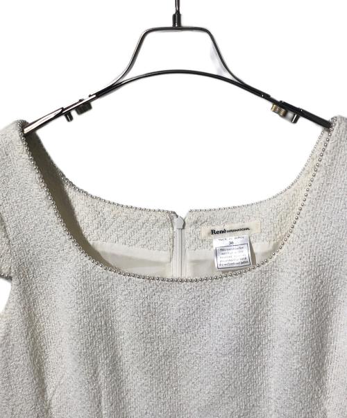 Rene（ルネ）Rene (ルネ) ツイードセットアップワンピース ホワイト サイズ:SIZE 38の古着・服飾アイテム