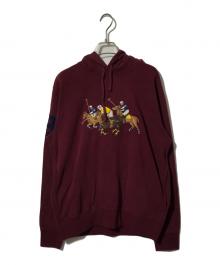 POLO RALPH LAUREN（ポロ・ラルフローレン）の古着「トリプルポニー刺繍パーカー」｜パープル