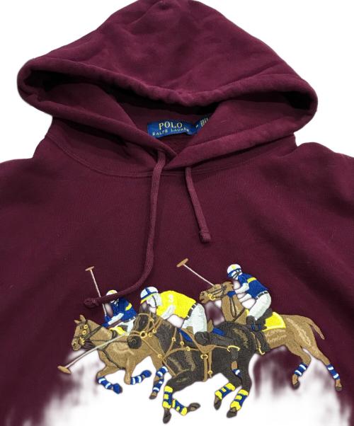 POLO RALPH LAUREN（ポロ・ラルフローレン）POLO RALPH LAUREN (ポロ・ラルフローレン) トリプルポニー刺繍パーカー パープル サイズ:Mの古着・服飾アイテム