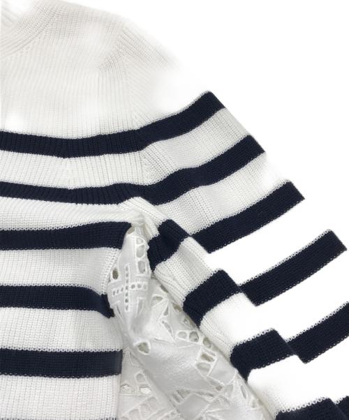 sacai（サカイ）sacai (サカイ) スターレースニットカーディガン ホワイト サイズ:1の古着・服飾アイテム