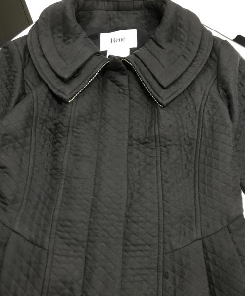 Rene（ルネ）Rene (ルネ) tissue 丸襟キルティングコート ブラック サイズ:36の古着・服飾アイテム