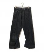 NVRFRGTネヴァーフォーゲット）の古着「COATING 3D TWISTED WIDE LEG JEANS」｜インディゴ