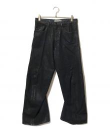 NVRFRGT（ネヴァーフォーゲット）の古着「COATING 3D TWISTED WIDE LEG JEANS」｜インディゴ