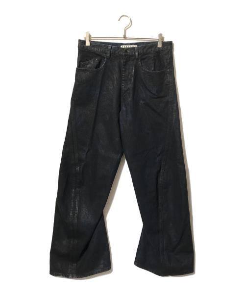 NVRFRGT（ネヴァーフォーゲット）NVRFRGT (ネヴァーフォーゲット) COATING 3D TWISTED WIDE LEG JEANS インディゴ サイズ:2の古着・服飾アイテム