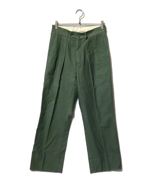 NEAT（ニート）NEAT (ニート) ツータックパンツ グリーン サイズ:W44の古着・服飾アイテム