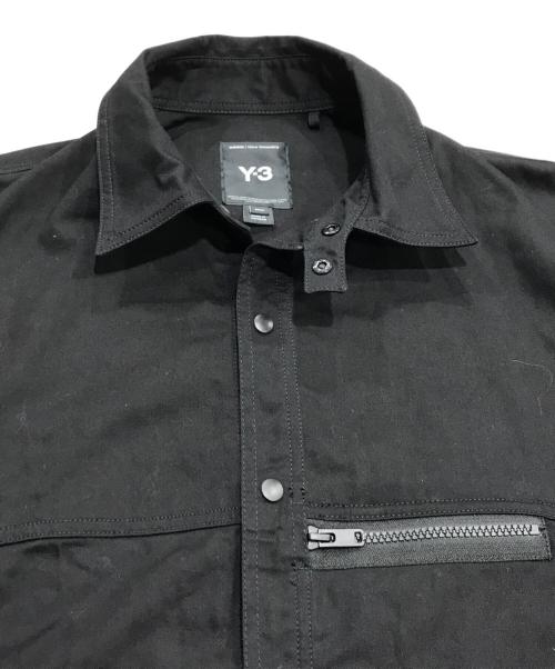 Y-3（ワイスリー）Y-3 (ワイスリー) ユーティー ツイル  オーバーシャツ ブラック サイズ:Mの古着・服飾アイテム