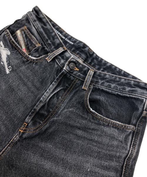 DIESEL（ディーゼル）DIESEL (ディーゼル) RELAXED D-RISE/デニム/ジーンズ\ダメージジーンズ ブラック サイズ:28/30の古着・服飾アイテム