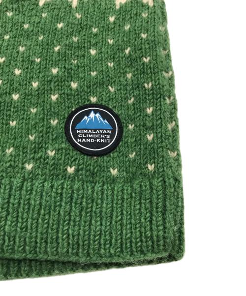 HIMALAYAN CLIMBER'S HAND-KNIT（ヒマラヤン クライマーズ ハンドニット）HIMALAYAN CLIMBER'S HAND-KNIT (ヒマラヤン クライマーズ ハンドニット) 手編みジャガードクルーネックニット グリーン サイズ:Lの古着・服飾アイテム
