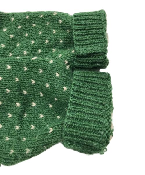 HIMALAYAN CLIMBER'S HAND-KNIT（ヒマラヤン クライマーズ ハンドニット）HIMALAYAN CLIMBER'S HAND-KNIT (ヒマラヤン クライマーズ ハンドニット) 手編みジャガードクルーネックニット グリーン サイズ:Lの古着・服飾アイテム