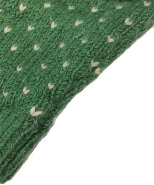 HIMALAYAN CLIMBER'S HAND-KNIT（ヒマラヤン クライマーズ ハンドニット）HIMALAYAN CLIMBER'S HAND-KNIT (ヒマラヤン クライマーズ ハンドニット) 手編みジャガードクルーネックニット グリーン サイズ:Lの古着・服飾アイテム