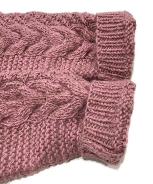 CAMBIO（カンビオ）CAMBIO (カンビオ) Himalayan Climber’s Hand-Knit (ヒマラヤンクライマーズハンドニット) 手編みショールカーディガン ピンク サイズ:LLの古着・服飾アイテム