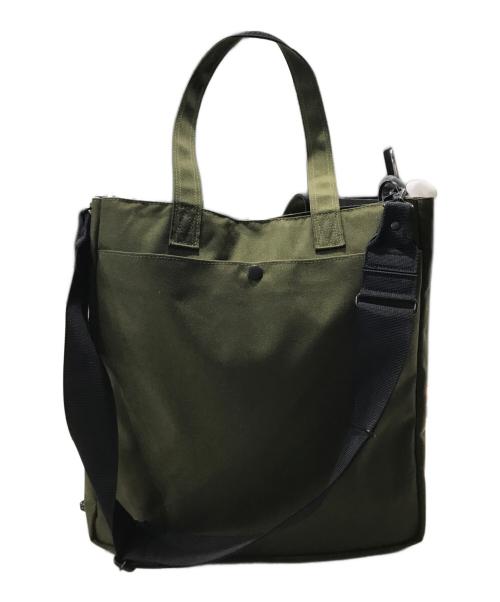 PORTER（ポーター）PORTER (ポーター) hype (ハイプ) 2WAY TOTE BAG/2WAYバッグ/トートバッグ/ショルダーバッグ グリーン×ベージュの古着・服飾アイテム