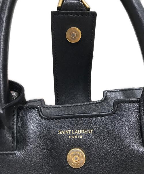 Saint Laurent Paris（サンローランパリ）Saint Laurent Paris (サンローランパリ) 2WAYショルダーバッグ ブラック×ゴールドの古着・服飾アイテム