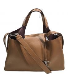 TOD'S（トッズ）の古着「T TIMELESS ロゴチャーム 2WAYバッグ」｜ブラウン