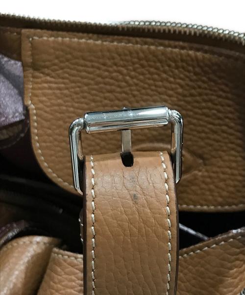 TOD'S（トッズ）TOD'S (トッズ) T TIMELESS ロゴチャーム 2WAYバッグ ブラウンの古着・服飾アイテム