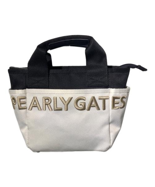 PEARLY GATES（パーリーゲイツ）PEARLY GATES (パーリーゲイツ) ロゴ刺繍ハンドバッグ ホワイトの古着・服飾アイテム