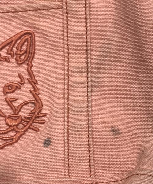maison kitsune（メゾンキツネ）maison kitsune (メゾンキツネ) フォックスヘッド スモール トート ピンクの古着・服飾アイテム