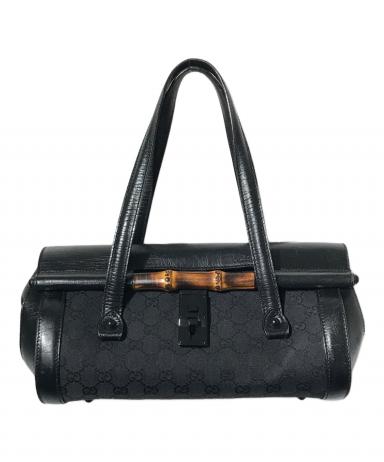 中古・古着通販】GUCCI (グッチ) バンブーハンドバッグ ブラック