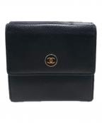CHANELシャネル）の古着「3つ折り財布 ココボール」｜ブラック