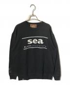 WIND AND SEAウィンダンシー）の古着「コラボプリントスウェット」｜ブラック
