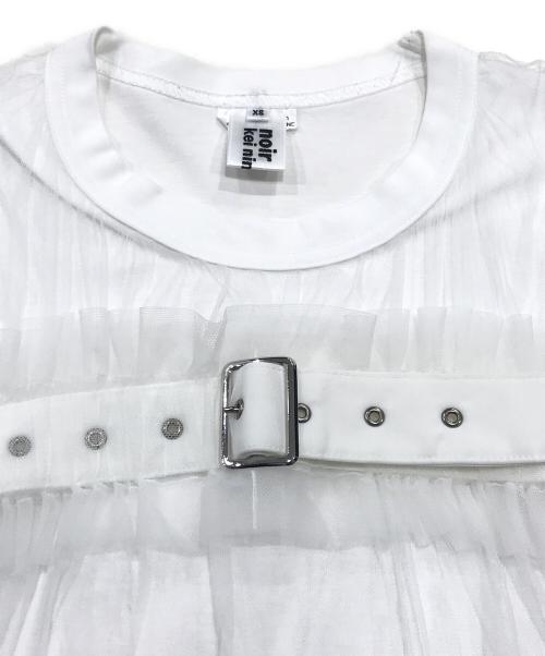 noir kei ninomiya（ノワール ケイ ニノミヤ）noir kei ninomiya (ノワール ケイ ニノミヤ) チュール切替ベルテッドカットソー ホワイト サイズ:XSの古着・服飾アイテム
