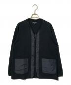 COMME des GARCONS HOMMEコムデギャルソン オム）の古着「綿度詰め天竺×綿ナイロンタッサー カーディガン」｜ネイビー