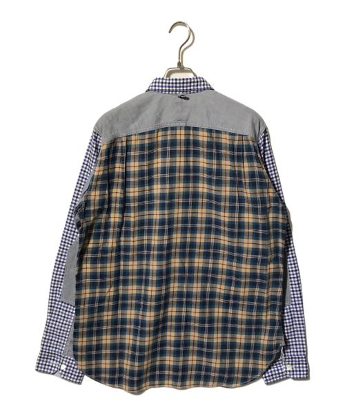 COMME des GARCONS JUNYA WATANABE MAN（コム デ ギャルソン ジュンヤ ワタナベ マン）COMME des GARCONS JUNYA WATANABE MAN (コム デ ギャルソン ジュンヤ ワタナベ マン) 切替チェックシャツ ブルー サイズ:Lの古着・服飾アイテム