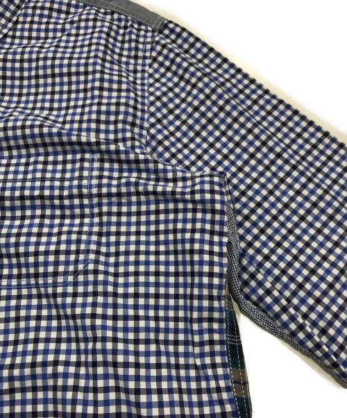 COMME des GARCONS JUNYA WATANABE MAN（コム デ ギャルソン ジュンヤ ワタナベ マン）COMME des GARCONS JUNYA WATANABE MAN (コム デ ギャルソン ジュンヤ ワタナベ マン) 切替チェックシャツ ブルー サイズ:Lの古着・服飾アイテム