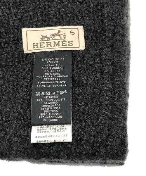 HERMES（エルメス）HERMES (エルメス) ドゥブルブックレットマフラー/カシミヤマフラー グレーの古着・服飾アイテム