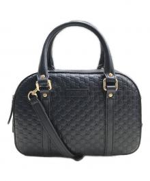 GUCCI（グッチ）の古着「マイクログッチッシマレザーショルダーバッグ」｜ネイビー