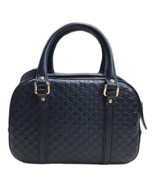 GUCCI（グッチ）GUCCI (グッチ) マイクログッチッシマレザーショルダーバッグ ネイビーの古着・服飾アイテム