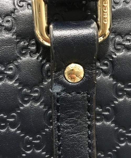 GUCCI（グッチ）GUCCI (グッチ) マイクログッチッシマレザーショルダーバッグ ネイビーの古着・服飾アイテム
