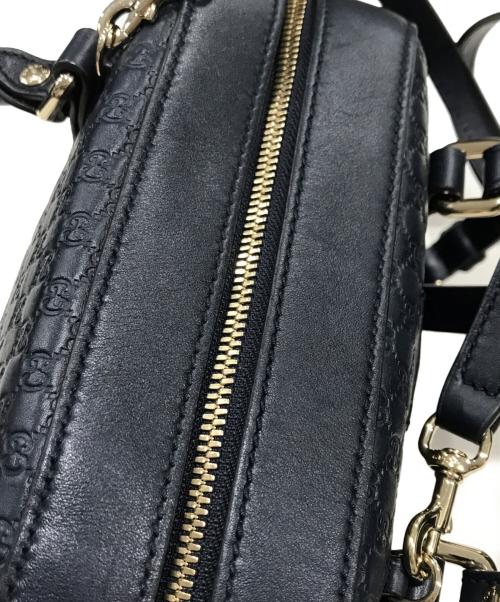 GUCCI（グッチ）GUCCI (グッチ) マイクログッチッシマレザーショルダーバッグ ネイビーの古着・服飾アイテム