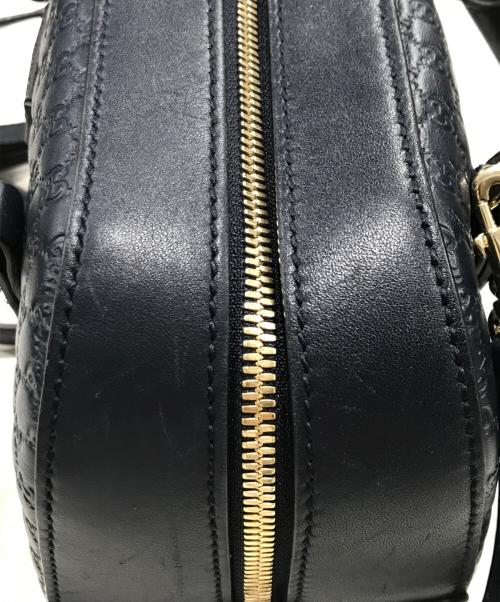 GUCCI（グッチ）GUCCI (グッチ) マイクログッチッシマレザーショルダーバッグ ネイビーの古着・服飾アイテム