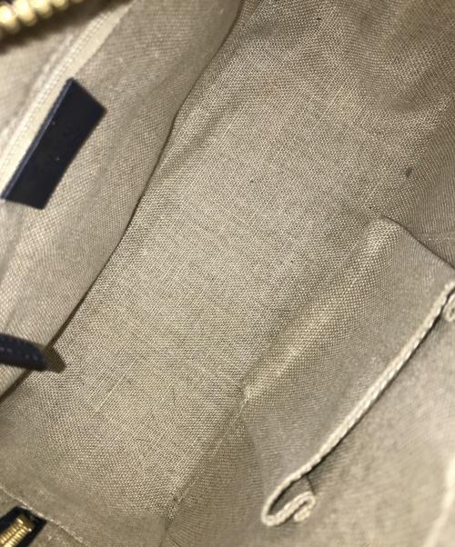 GUCCI（グッチ）GUCCI (グッチ) マイクログッチッシマレザーショルダーバッグ ネイビーの古着・服飾アイテム