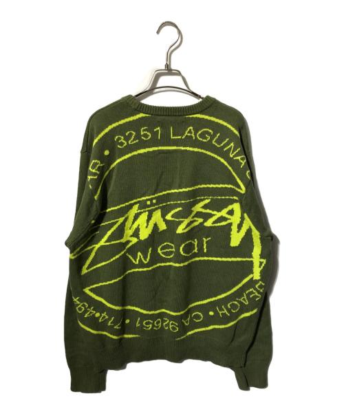 stussy（ステューシー）stussy (ステューシー) Laguna Icon Sweater/長袖ニット グリーン サイズ:Ｌの古着・服飾アイテム