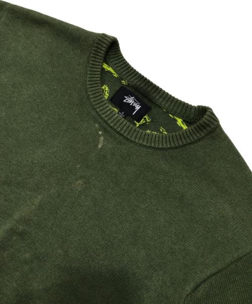 stussy（ステューシー）stussy (ステューシー) Laguna Icon Sweater/長袖ニット グリーン サイズ:Ｌの古着・服飾アイテム