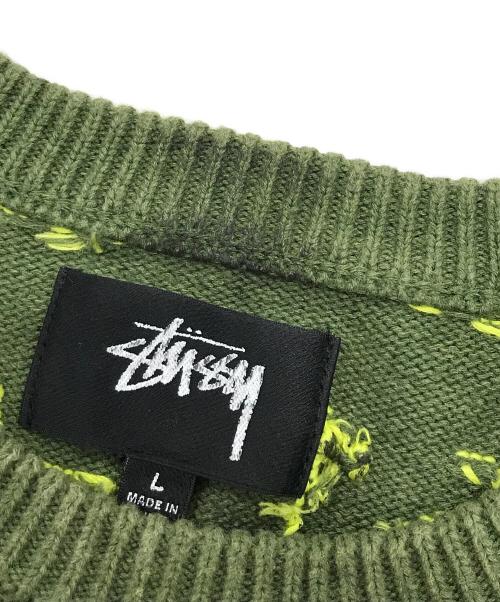 stussy（ステューシー）stussy (ステューシー) Laguna Icon Sweater/長袖ニット グリーン サイズ:Ｌの古着・服飾アイテム