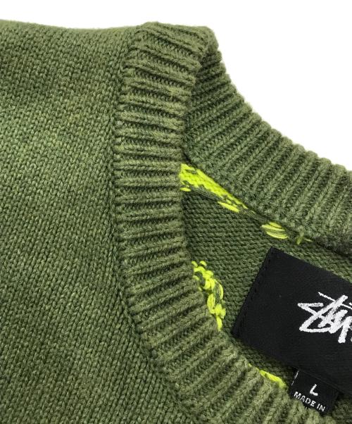 stussy（ステューシー）stussy (ステューシー) Laguna Icon Sweater/長袖ニット グリーン サイズ:Ｌの古着・服飾アイテム