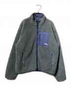 stussyステューシー）の古着「SHERPA REVERSIBLE JACKET/ボアジャケット」｜グレー